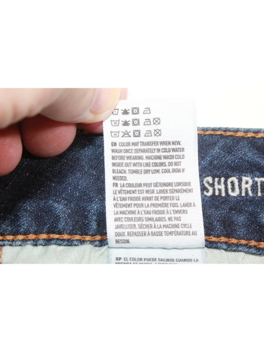 American Eagle Super Stretch Denim Shorts Blue USA Flag Cuffed Size 8